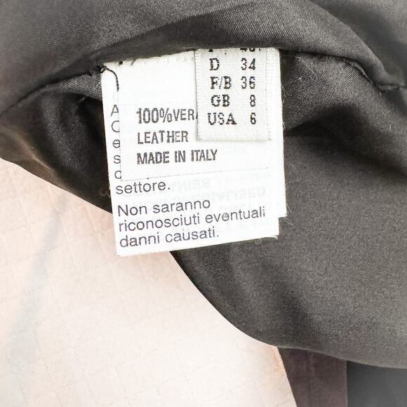 Luca Luca Black 100% Italian Leather Mini Skirt Pencil Size 6 - Picture 4 of 6